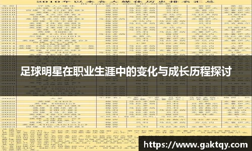 足球明星在职业生涯中的变化与成长历程探讨